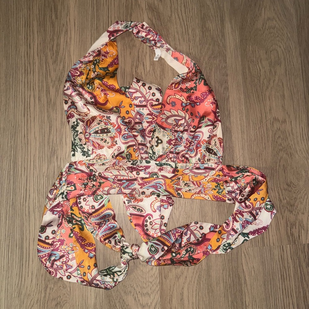 Colorful Paisley Halter Tank Top